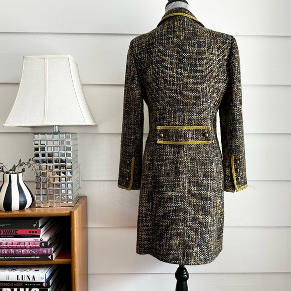 Vintage Georgiou Tweed Coat with Velvet Trim - Picture 9 of 10